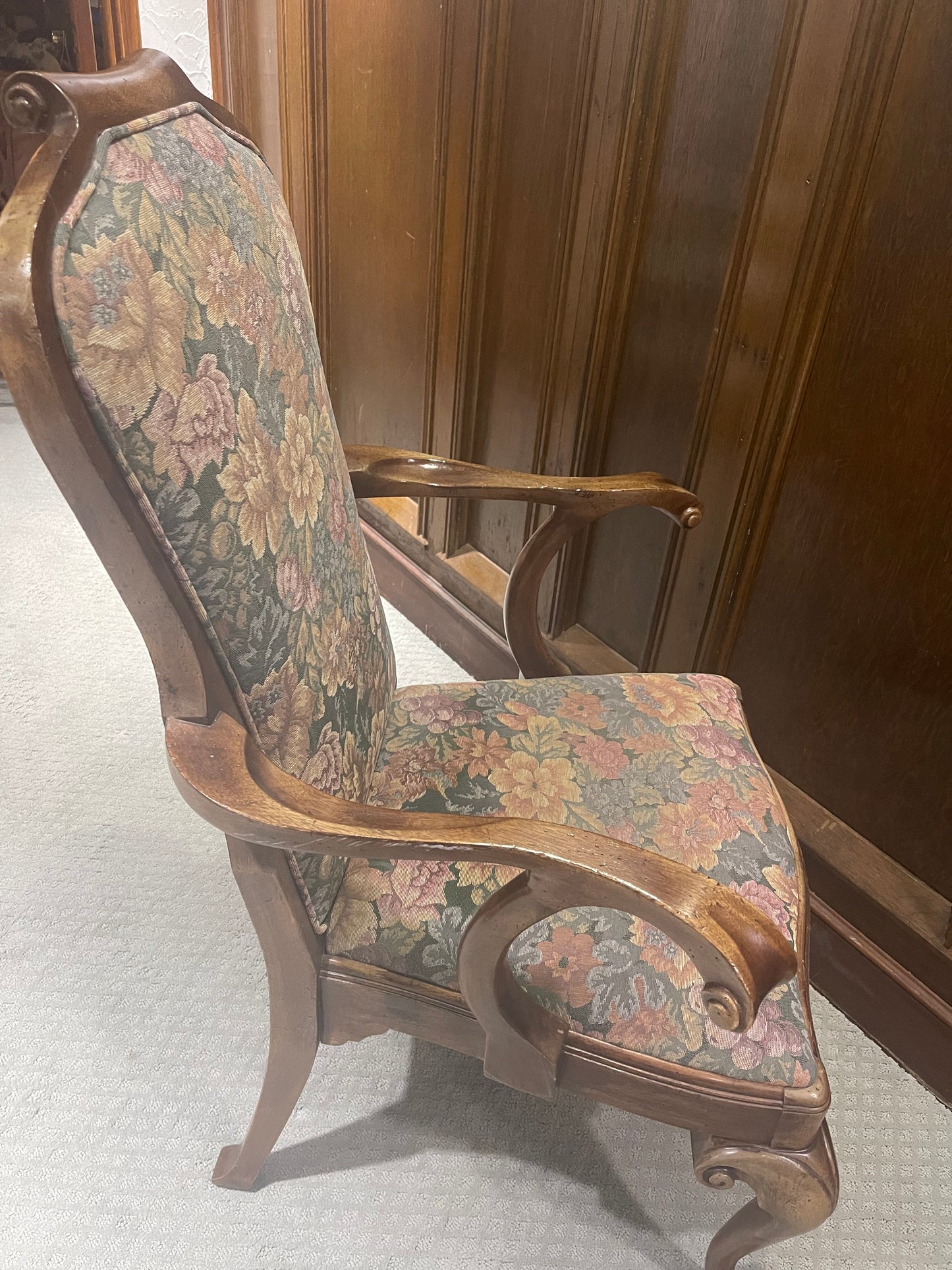 Customizable Bernhardt Queen Anne Style Dining Armchair