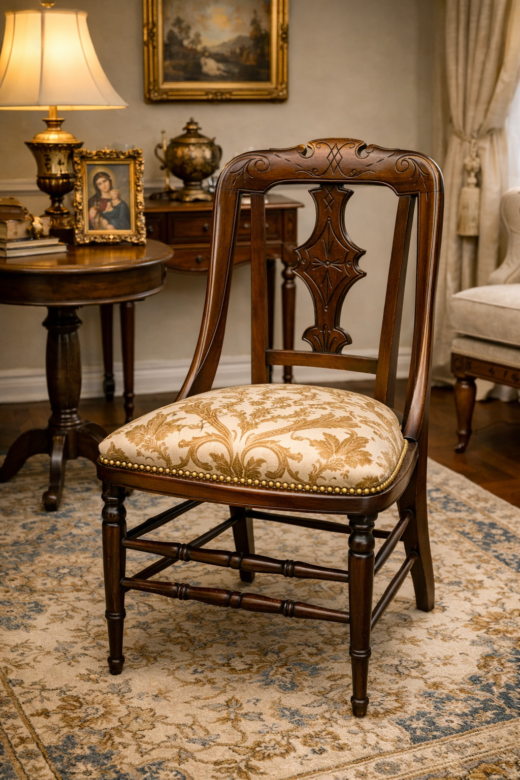 Customizable American Empire Mahogany Side Chair