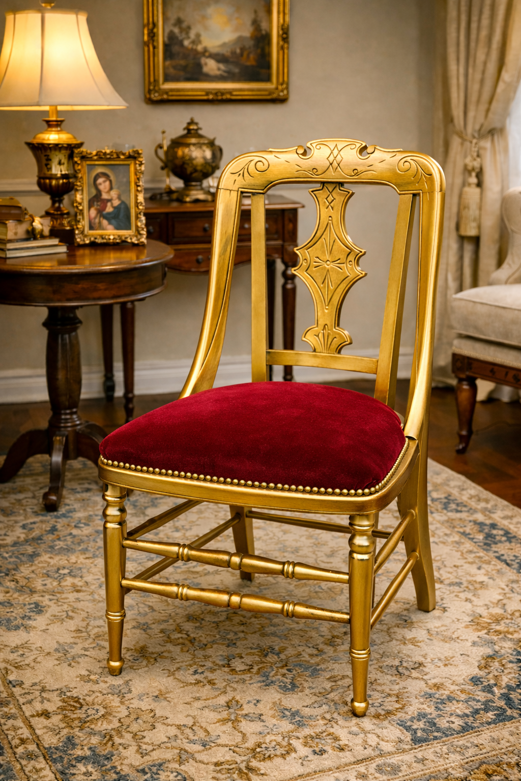 Customizable American Empire Mahogany Side Chair