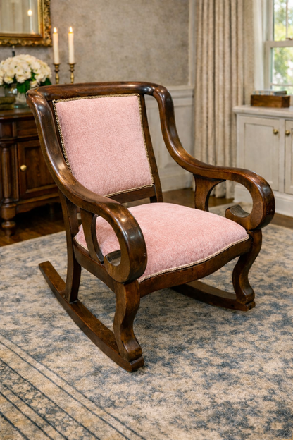 Customizable Antique American Empire Platform Rocking Chair
