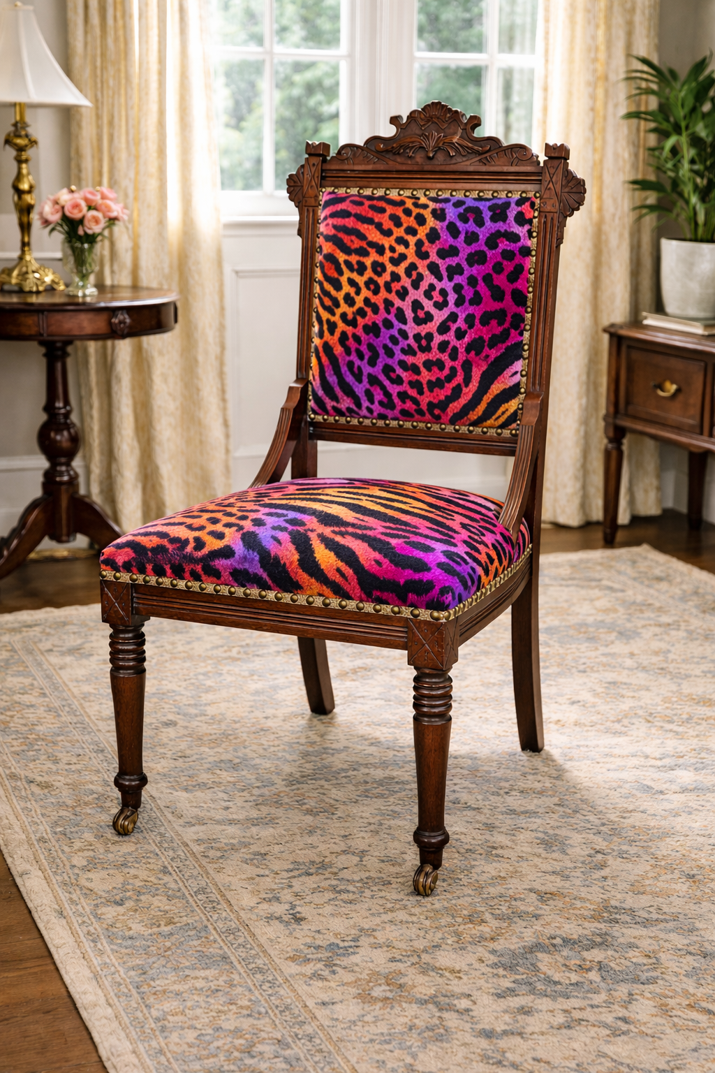 Customizable Antique Victorian Eastlake Parlor Chair