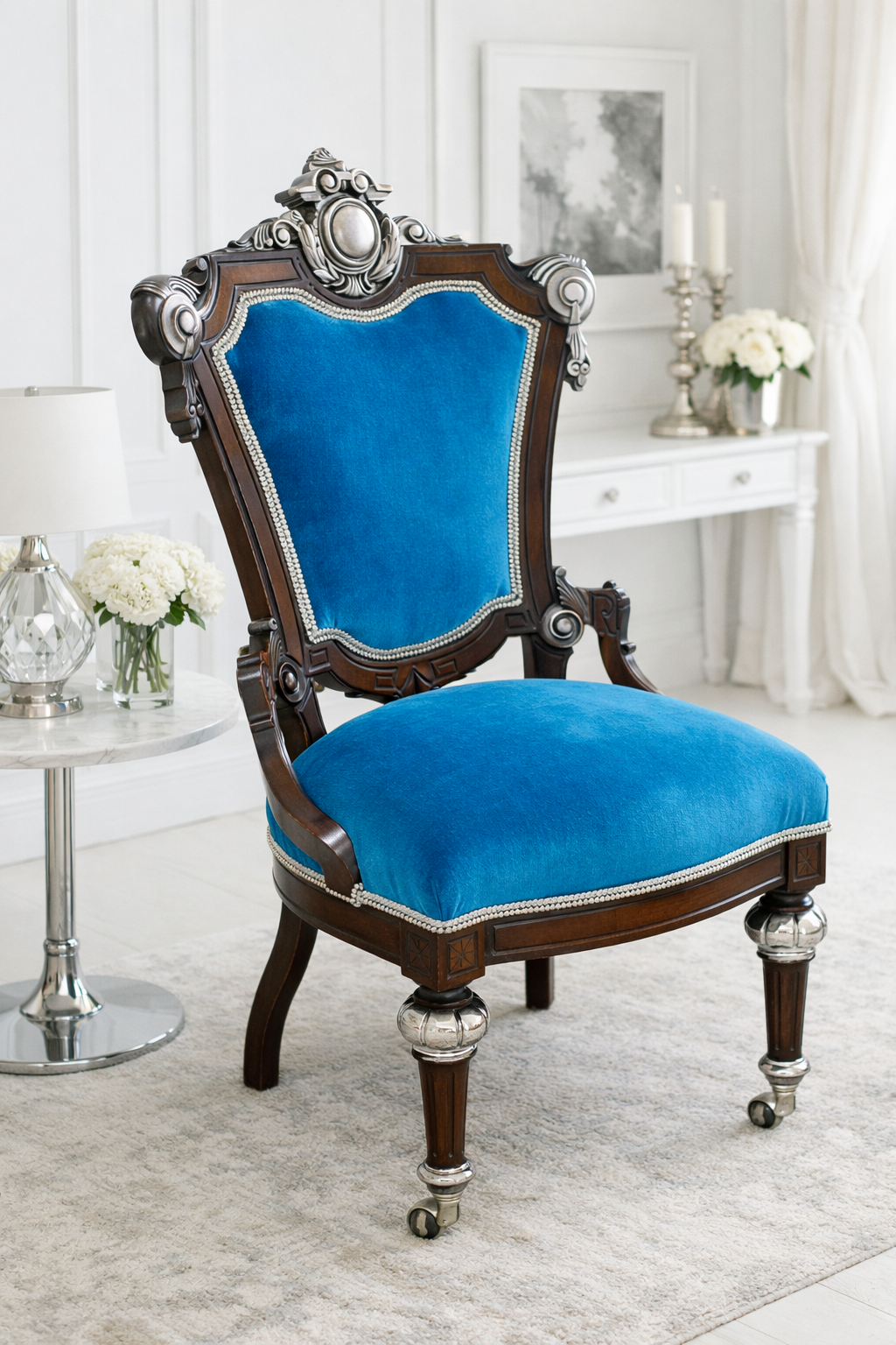 Customizable Antique Victorian Parlor Chair