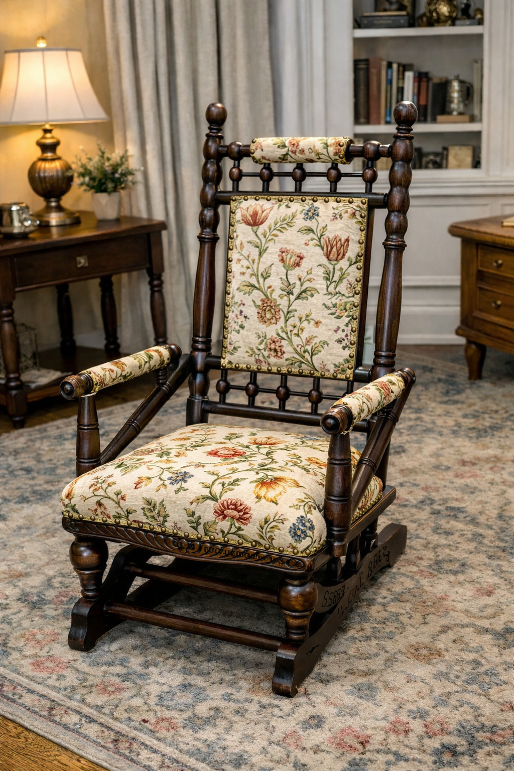 Customizable Antique Victorian Platform Rocker