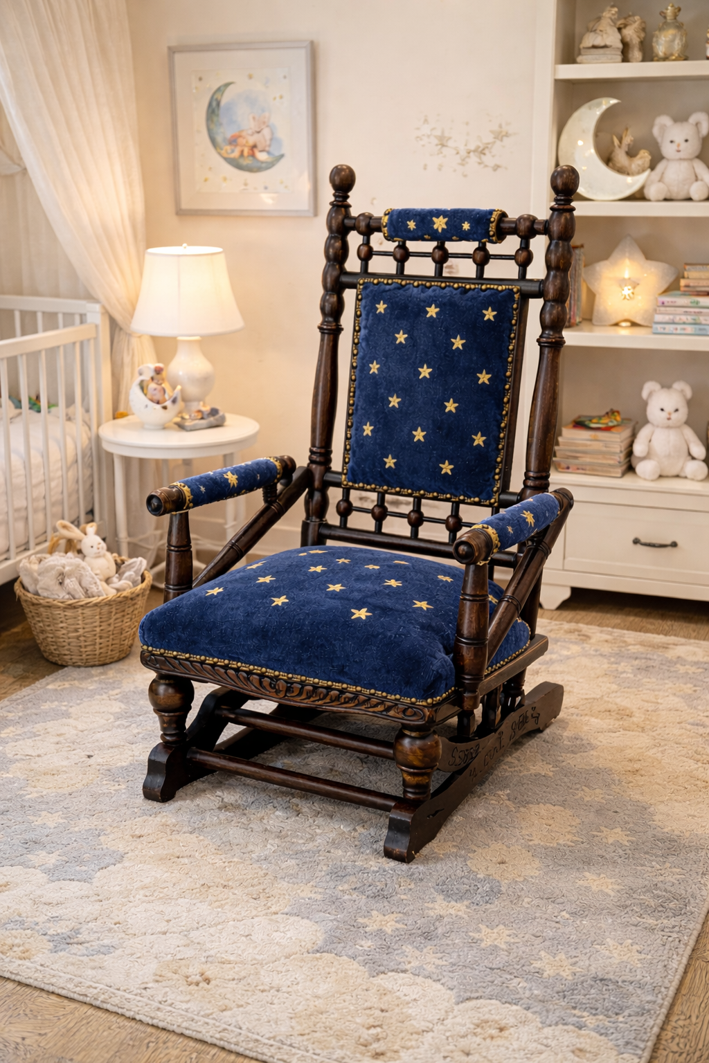 Customizable Antique Victorian Platform Rocker