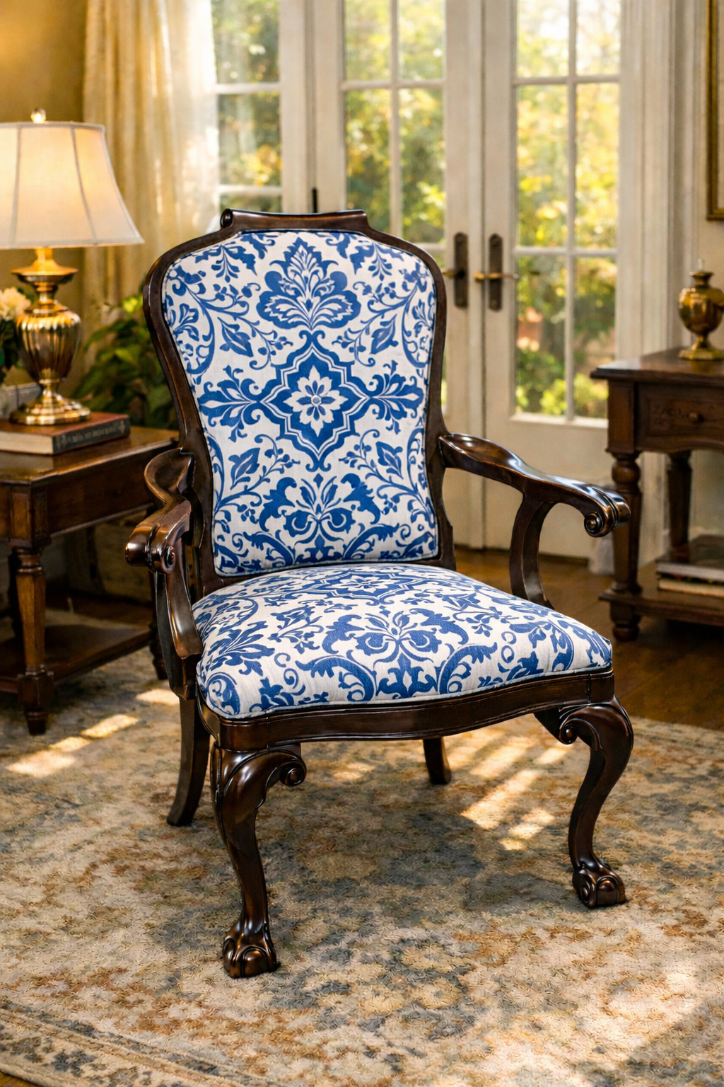 Customizable Bernhardt Queen Anne Style Dining Armchair