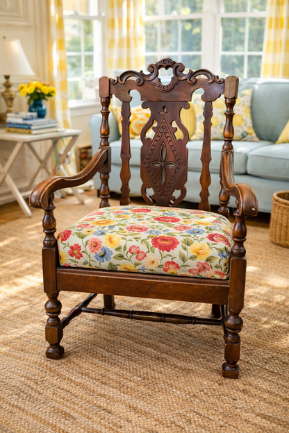 Customizable Chippendale Style Mahogany Armchair