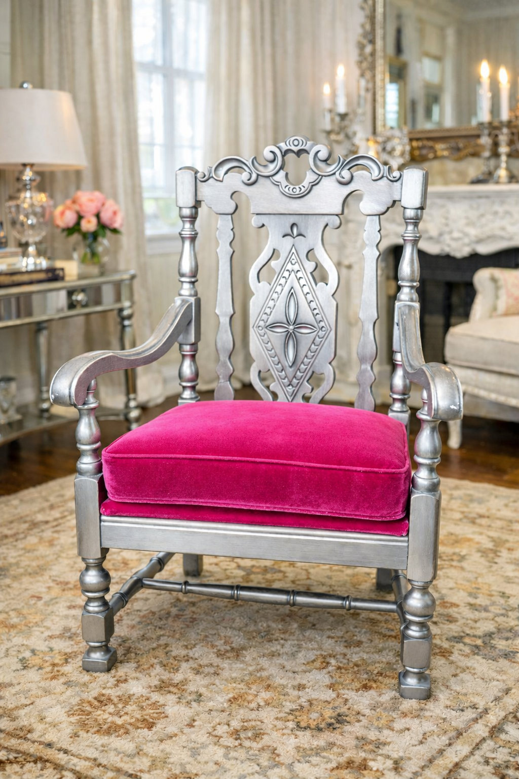 Customizable Chippendale Style Mahogany Armchair