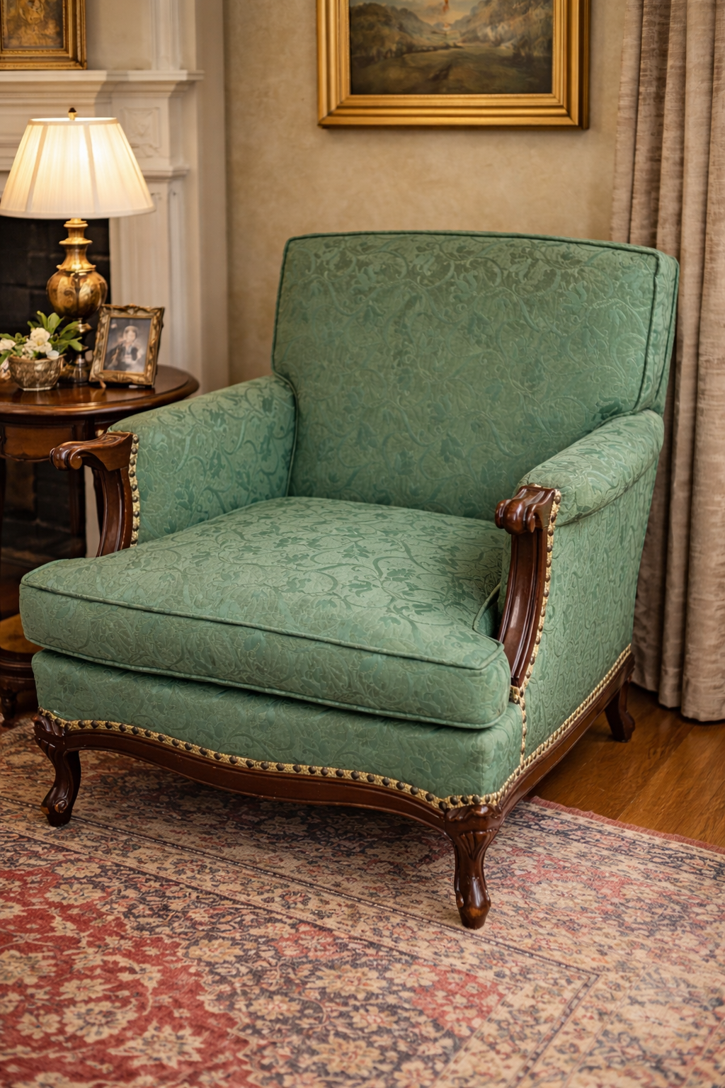 Customizable French Bergère Lounge Chair