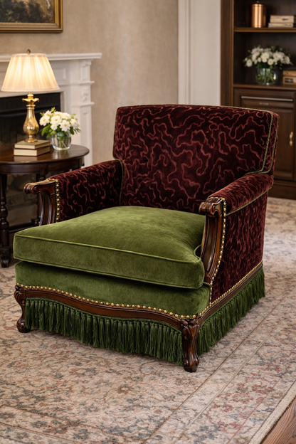 Customizable French Bergère Lounge Chair