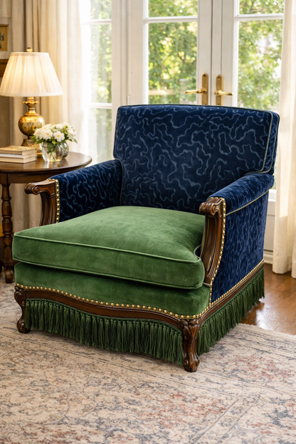 Customizable French Bergère Lounge Chair