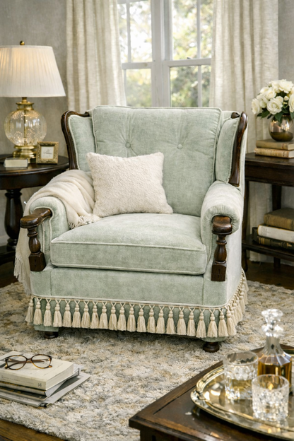 Customizable French Provincial–inspired Wingback Armchair