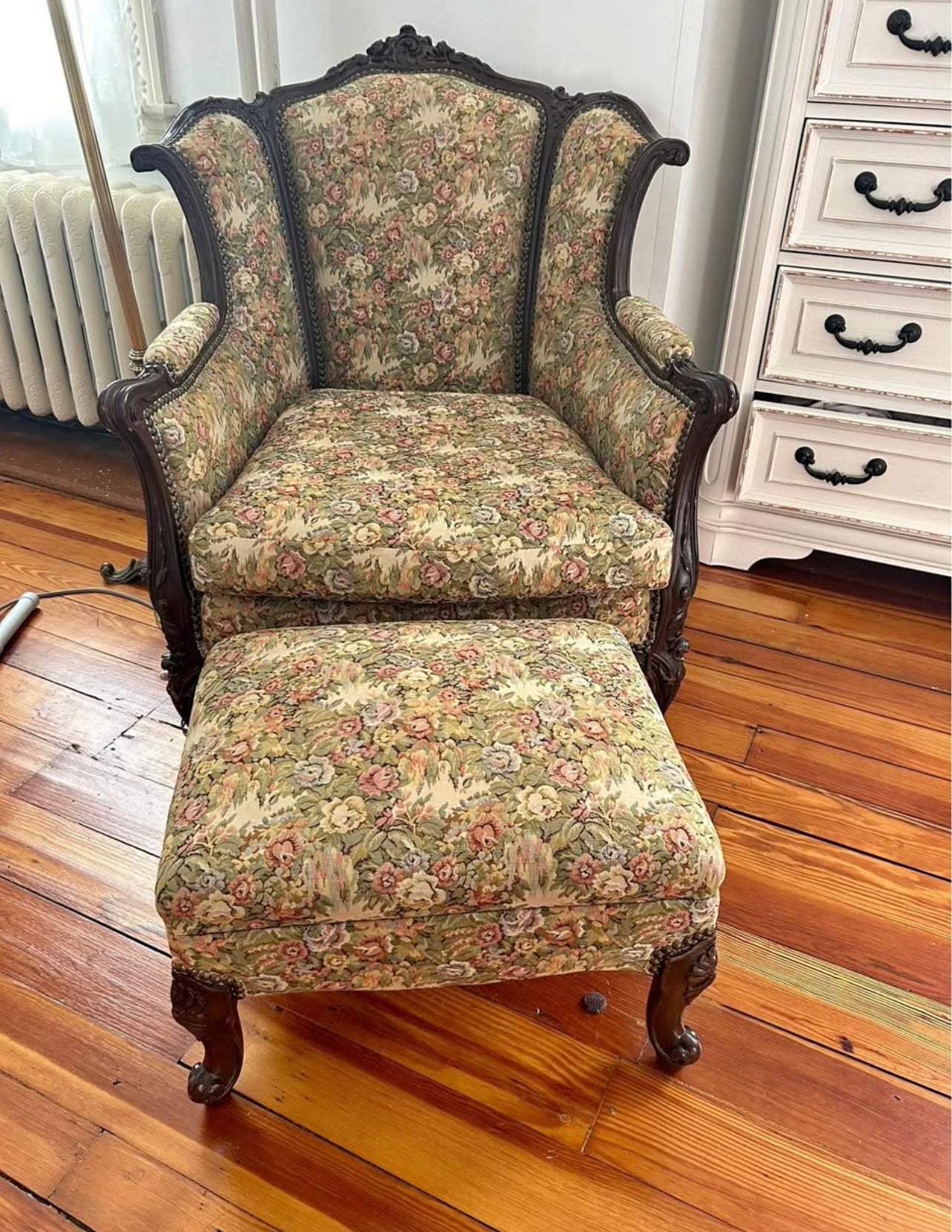 Customizable Louis XV Style Armchair + Ottoman