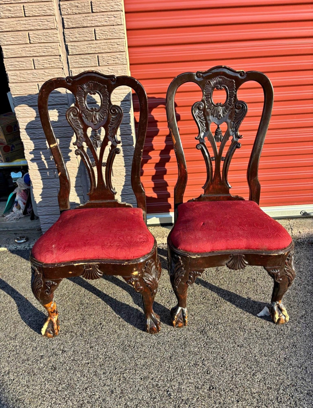 Customizable Pair of Chippendale Style Dining Chairs