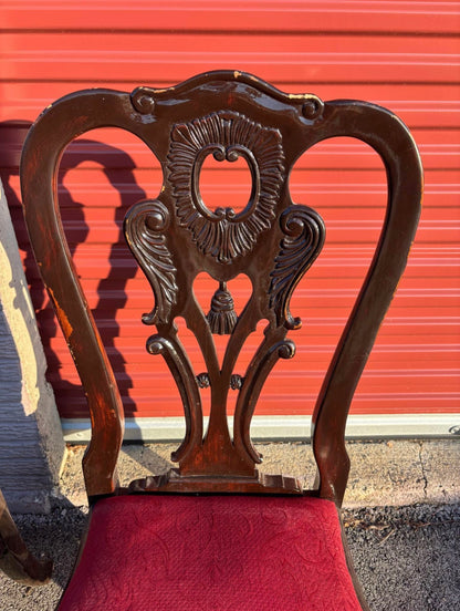Customizable Pair of Chippendale Style Dining Chairs