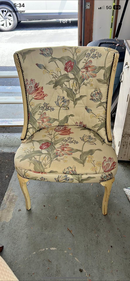 Customizable Vintage French-Style Slipper Chair