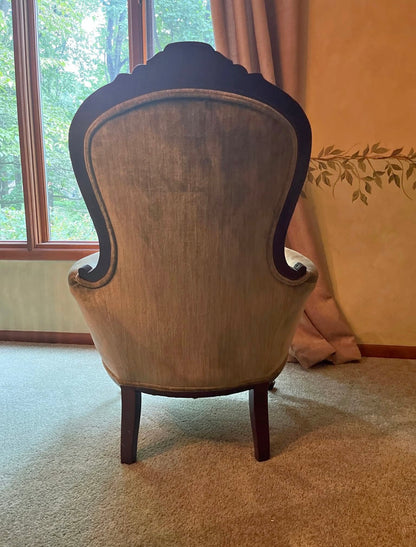 Customizable Victorian Balloon Back Parlor Chair