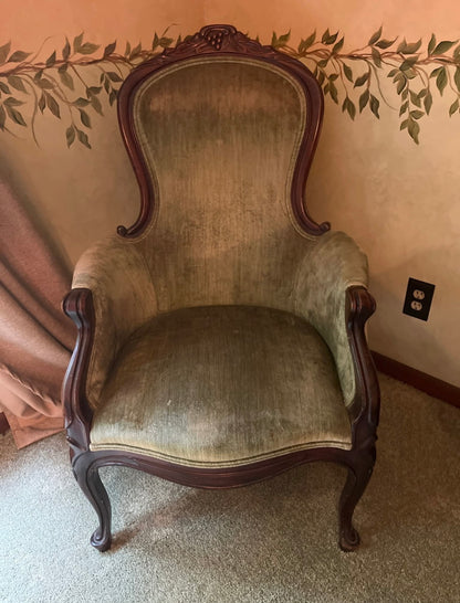 Customizable Victorian Balloon Back Parlor Chair