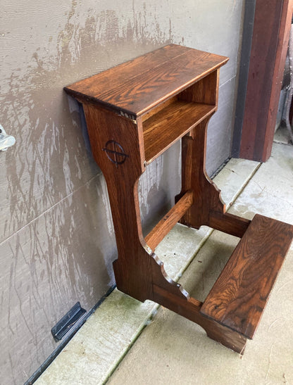 Customizable Vintage Oak Prie Dieu (Prayer Kneeler)