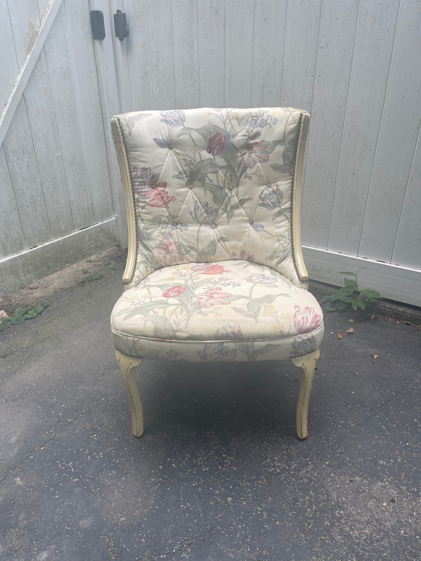Customizable Vintage French-Style Slipper Chair