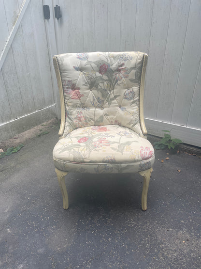 Customizable Vintage French-Style Slipper Chair