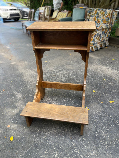 Customizable Vintage Oak Prie Dieu (Prayer Kneeler)