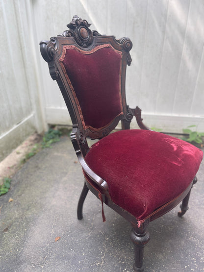 Customizable Antique Victorian Parlor Chair
