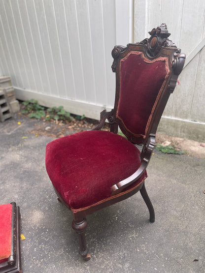 Customizable Antique Victorian Parlor Chair