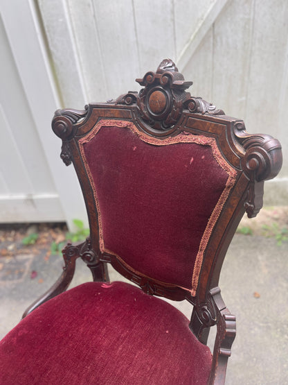 Customizable Antique Victorian Parlor Chair