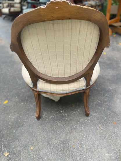 Customizable French Provincial Medallion Back Armchair
