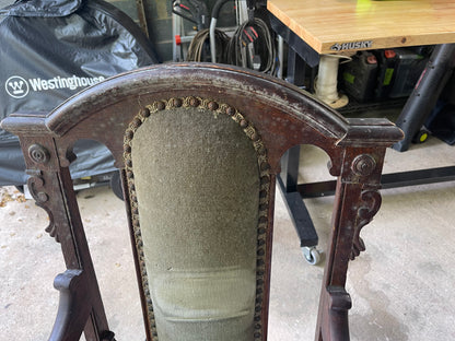 Customizable Antique Open-Arm Parlor Chair