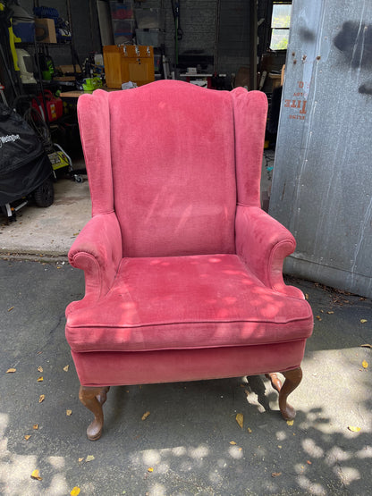 Customizable Queen Anne Wingback Armchair