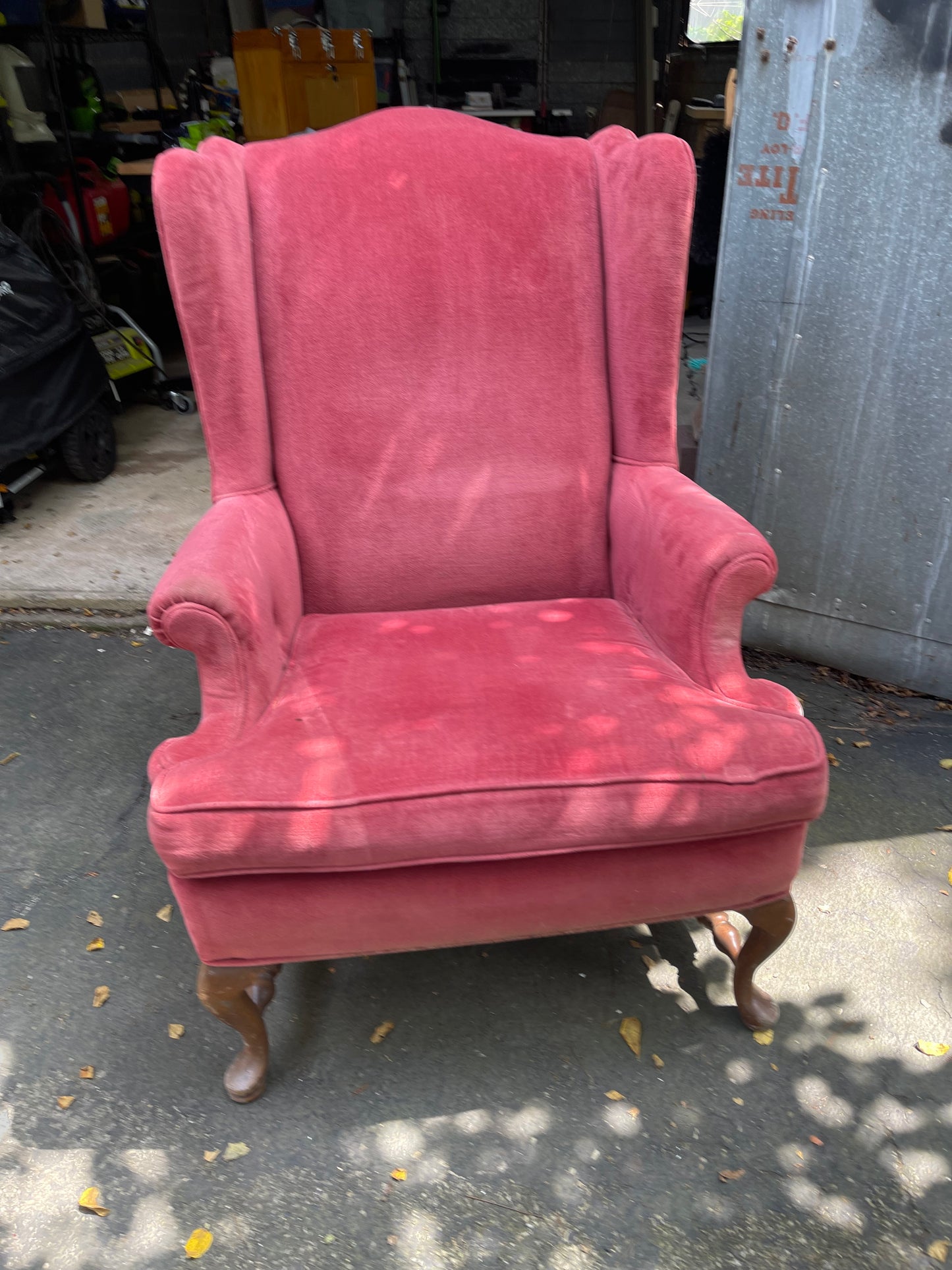 Customizable Queen Anne Wingback Armchair