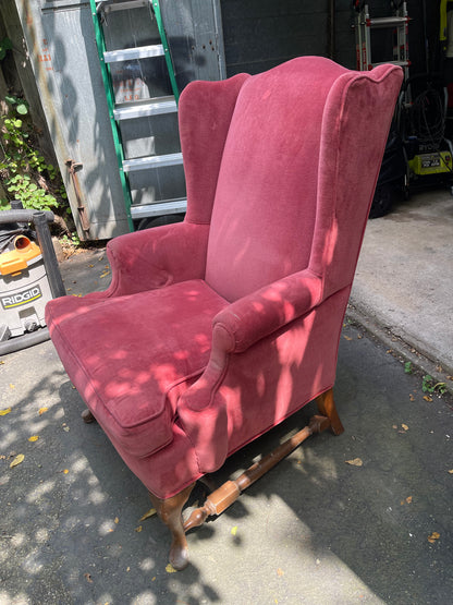 Customizable Queen Anne Wingback Armchair