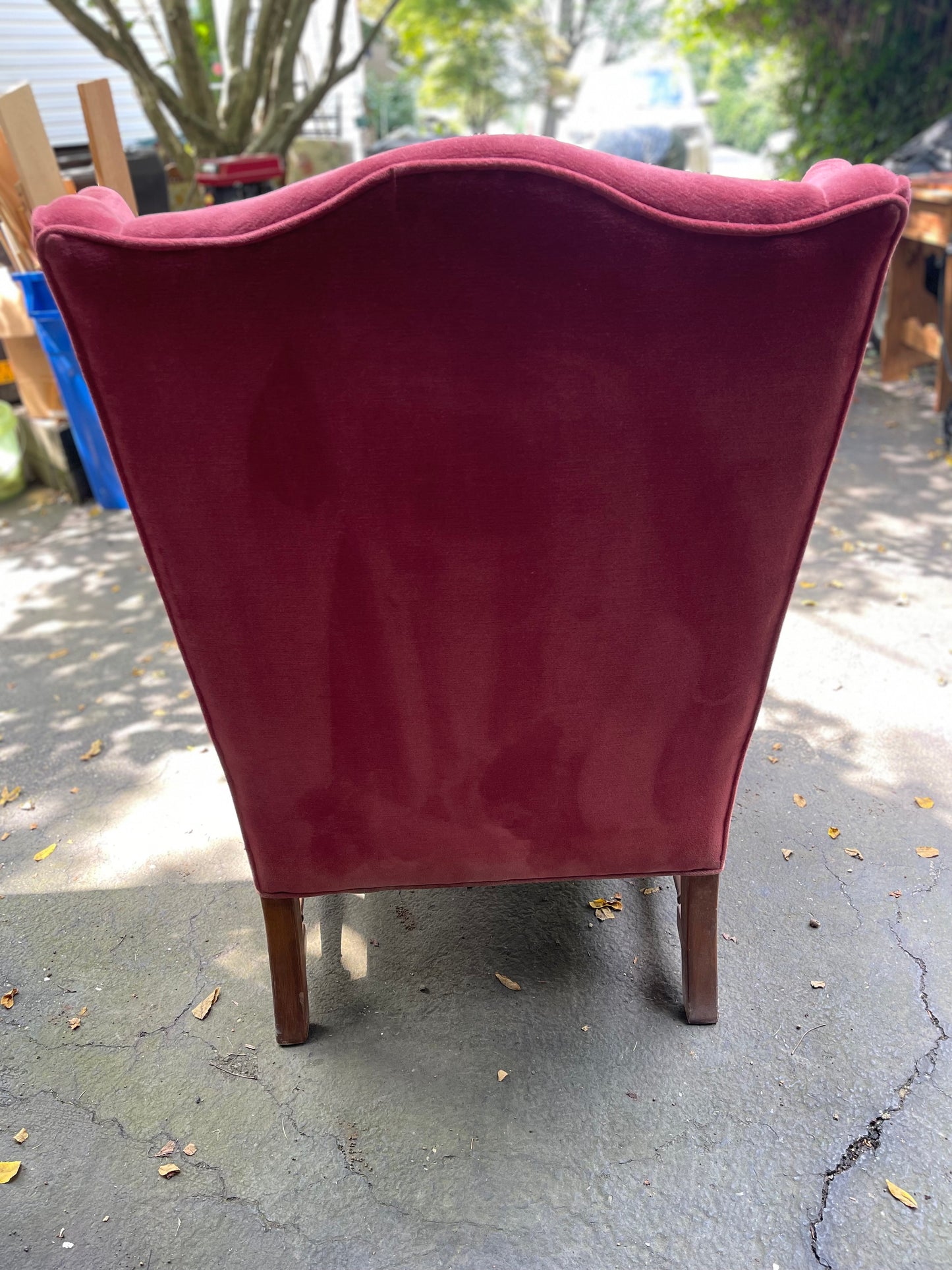 Customizable Queen Anne Wingback Armchair