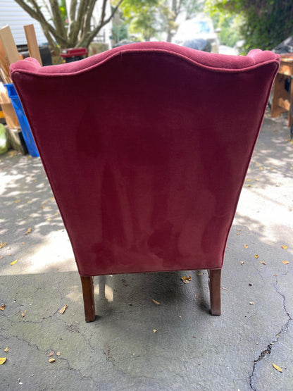 Customizable Queen Anne Wingback Armchair