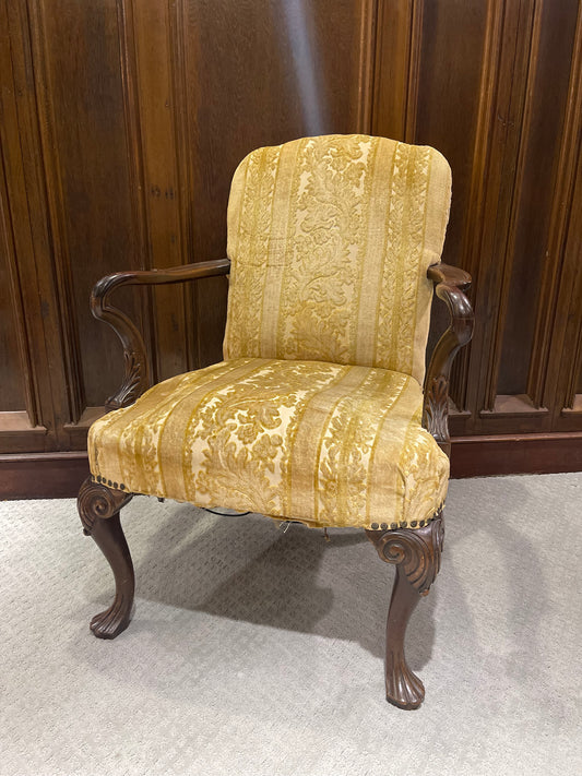 Customizable Vintage Chippendale-Style Library Chair