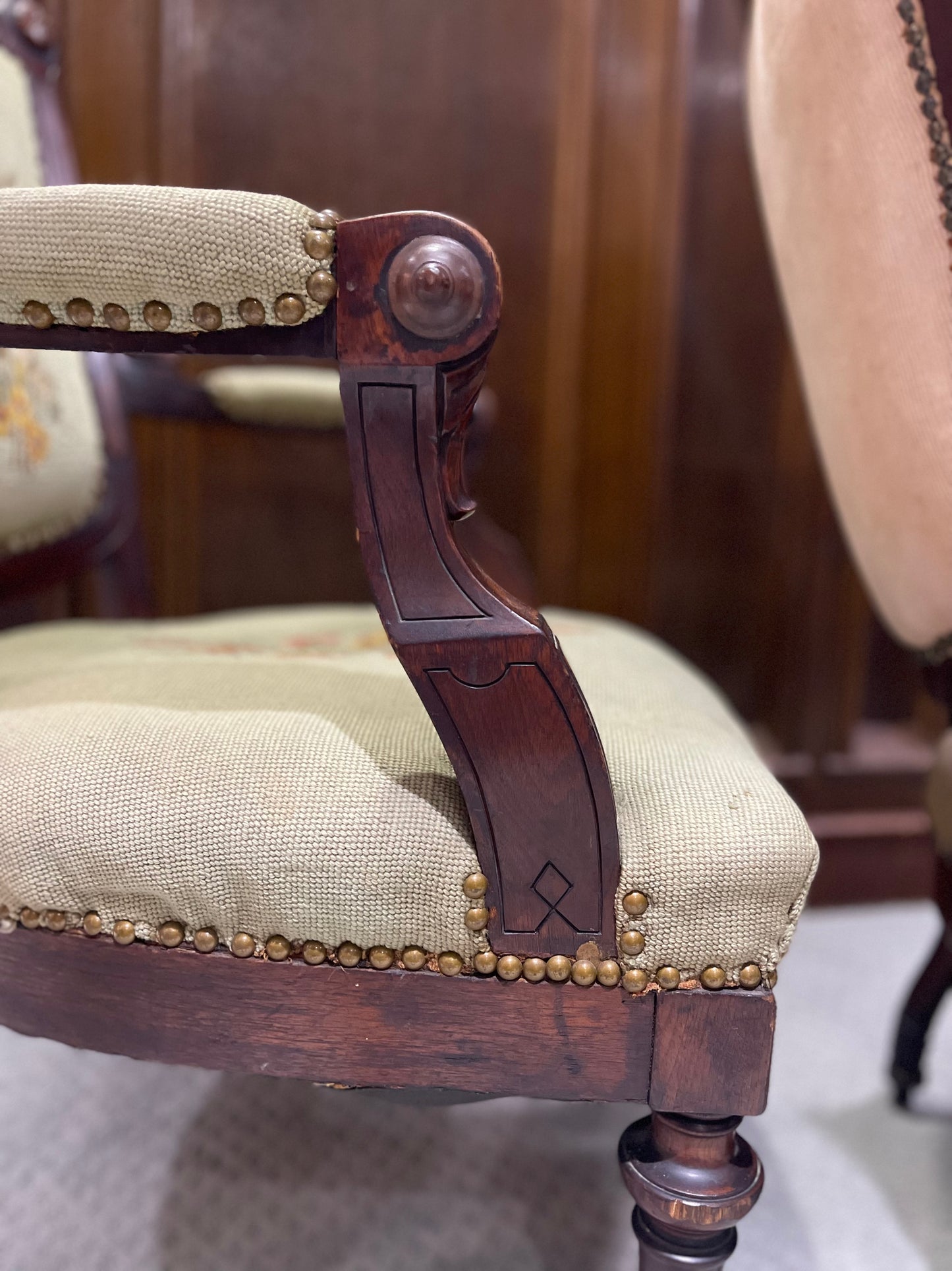 Customizable Pair of Victorian Renaissance Revival Parlor Chairs