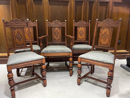 Customizable Vintage Bernhardt Jacobean Revival Dining Chairs