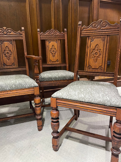 Customizable Vintage Bernhardt Jacobean Revival Dining Chairs