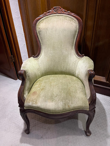 Customizable Victorian Balloon Back Parlor Chair
