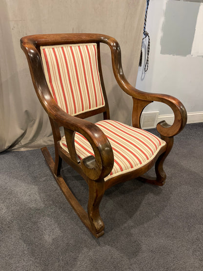 Customizable Antique American Empire Platform Rocking Chair