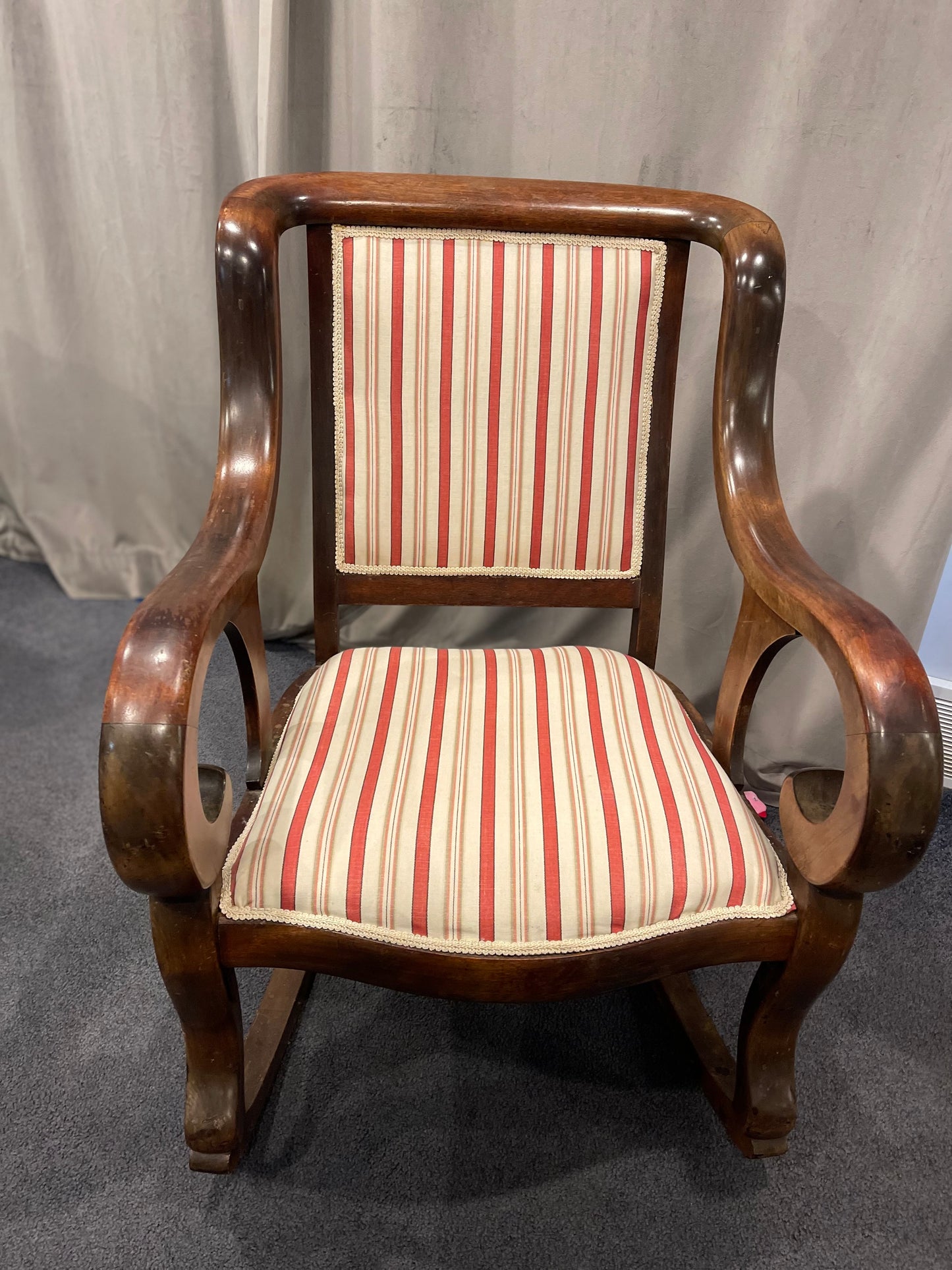 Customizable Antique American Empire Platform Rocking Chair