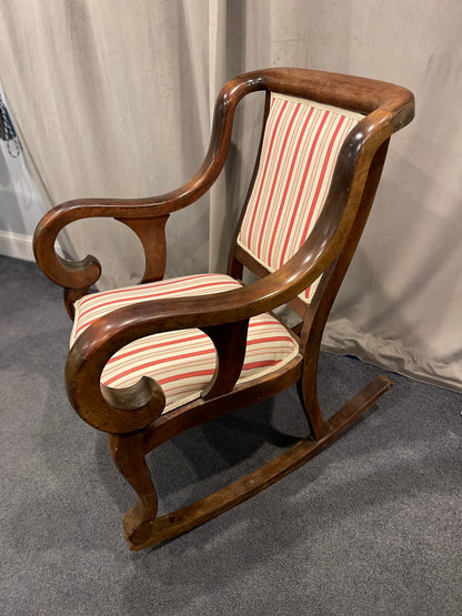 Customizable Antique American Empire Platform Rocking Chair