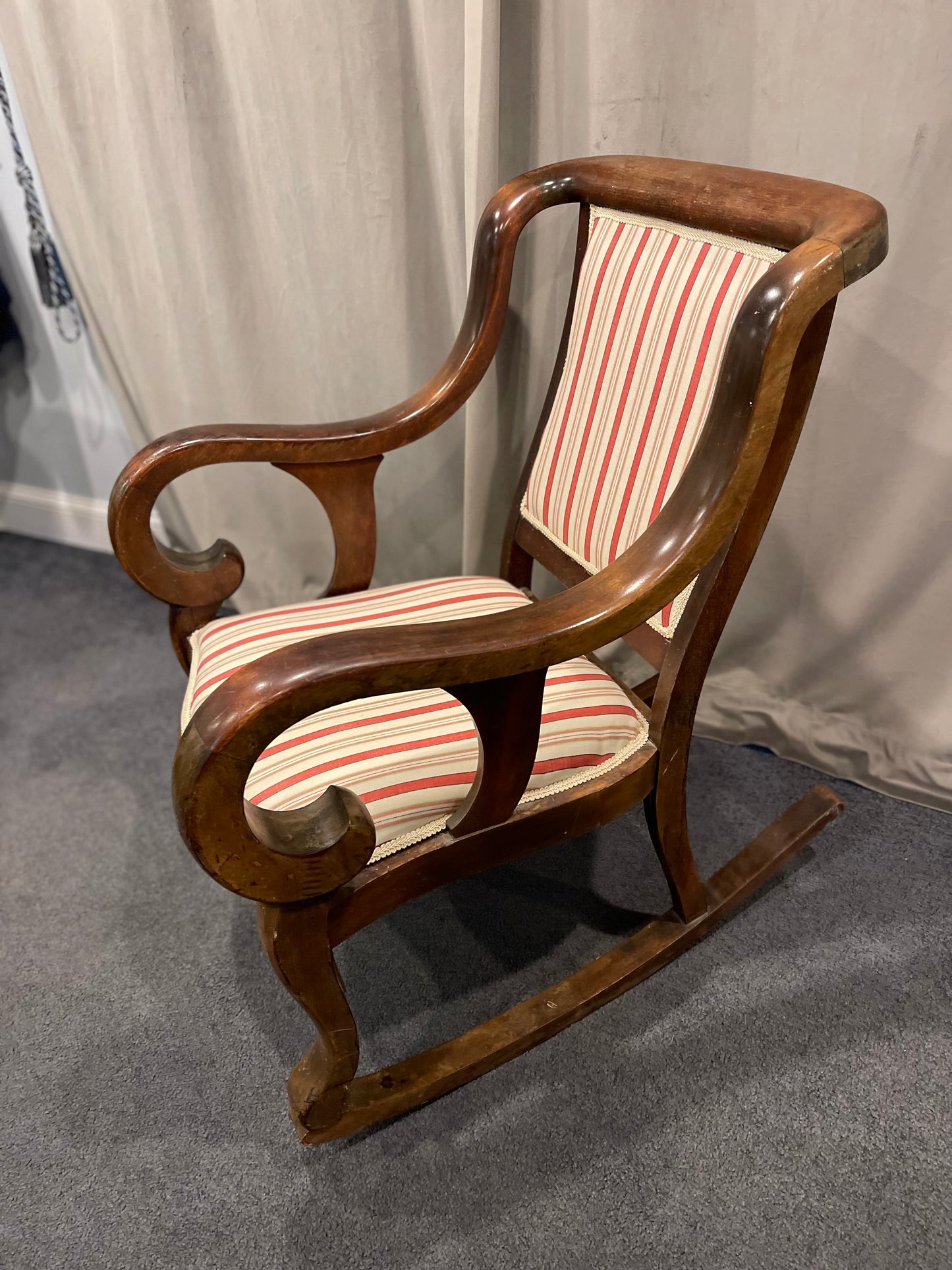 Customizable Antique American Empire Platform Rocking Chair