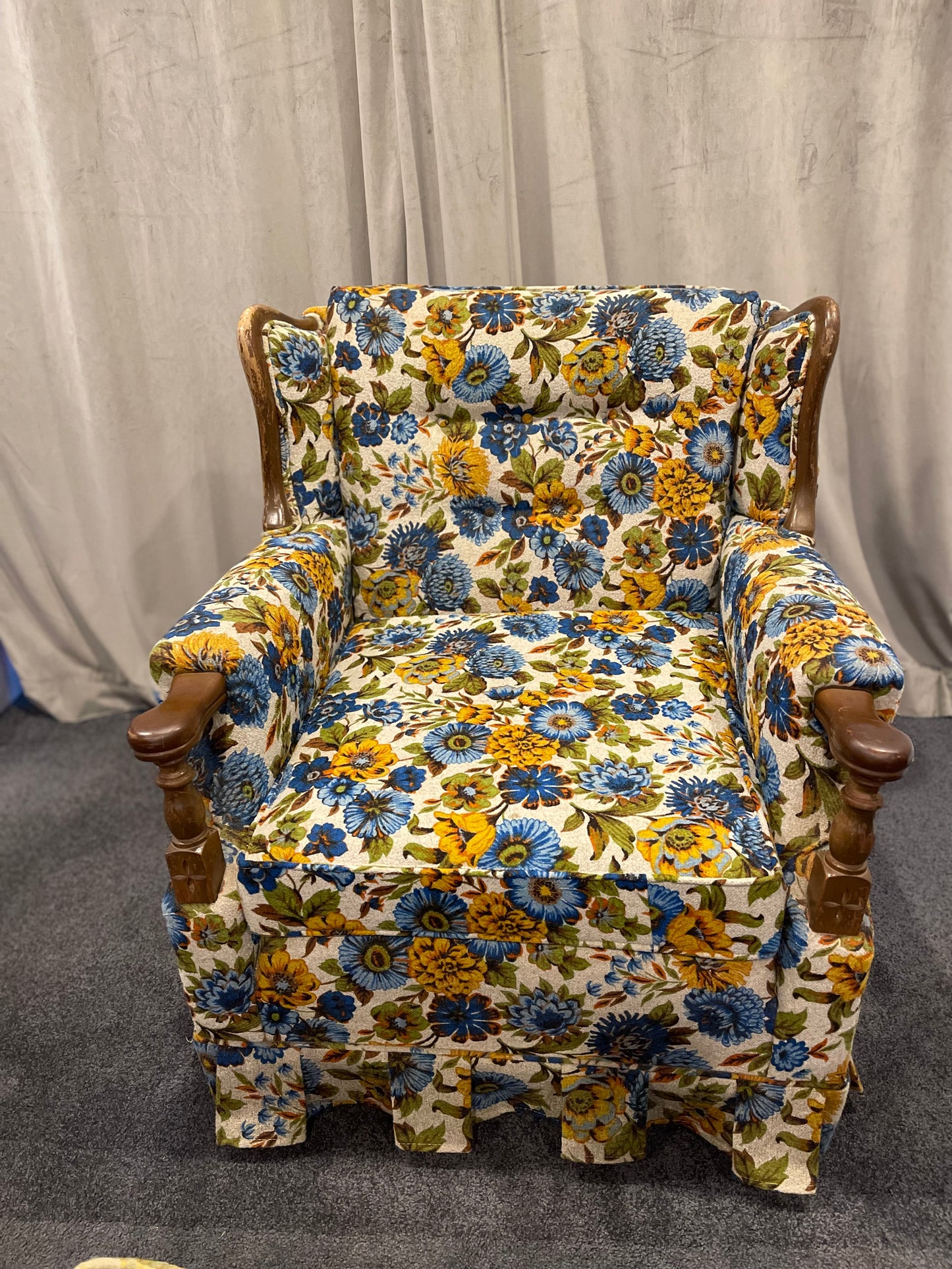 Customizable French Provincial–inspired Wingback Armchair