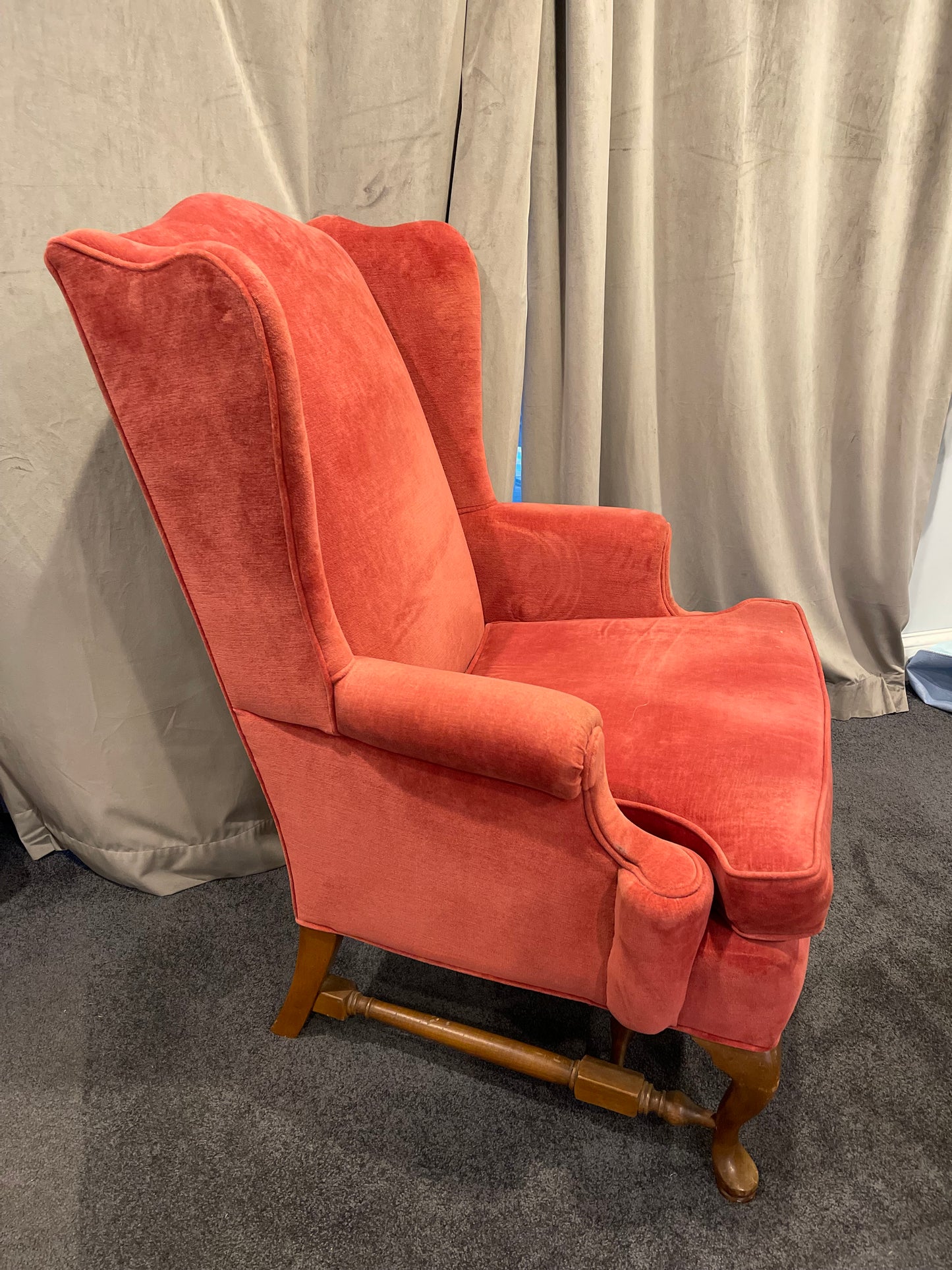 Customizable Queen Anne Wingback Armchair