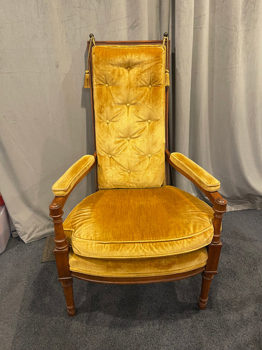 Customizable Mid-Century Tufted High-Back Armchair