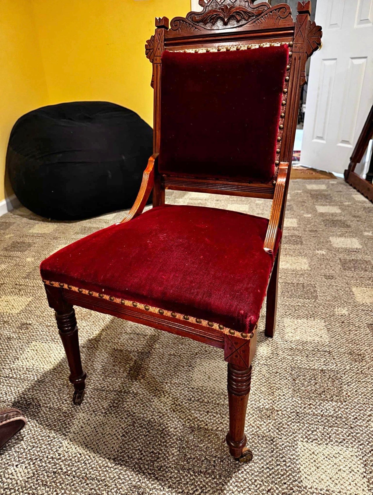 Customizable Antique Victorian Eastlake Parlor Chair