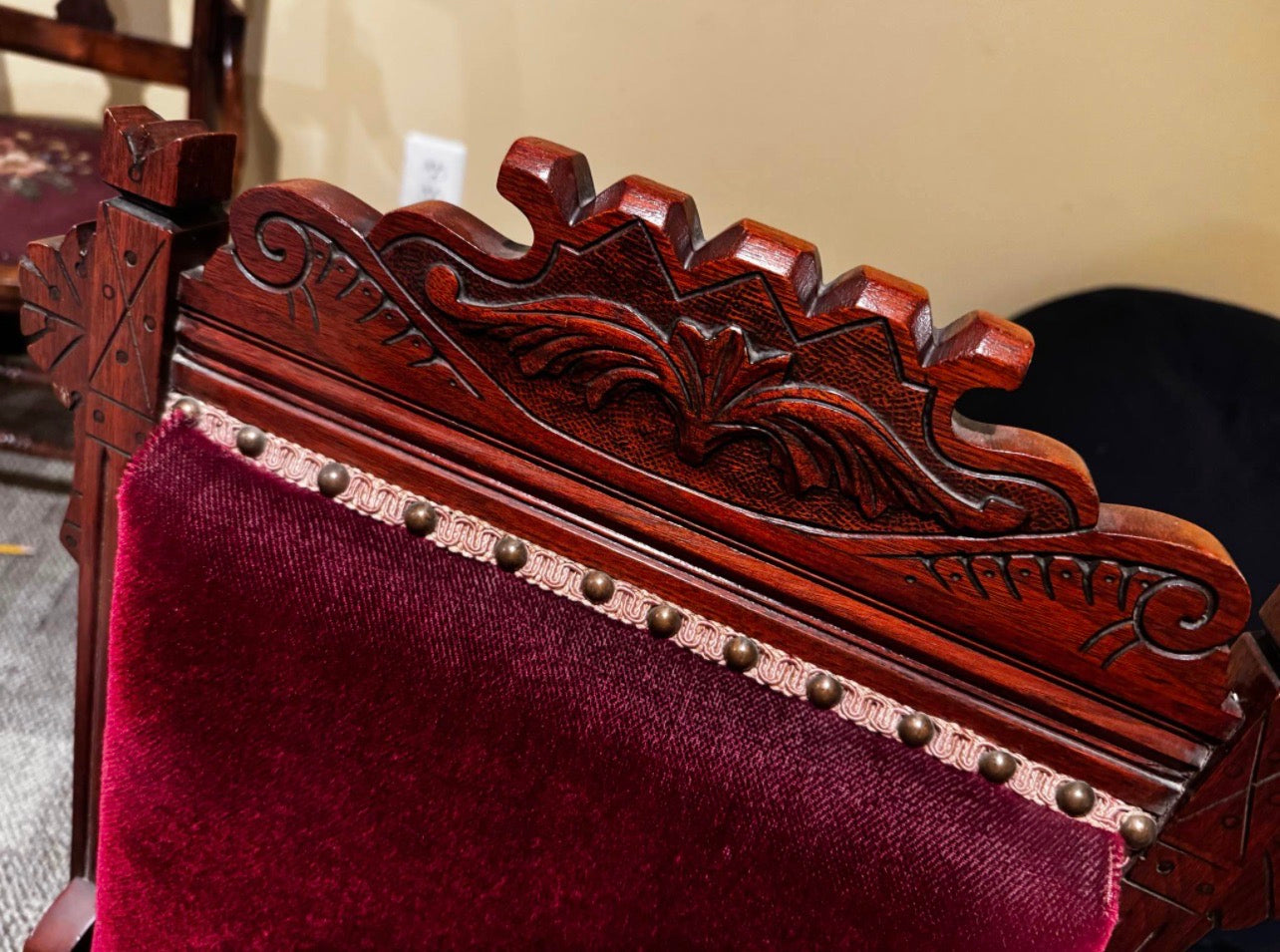 Customizable Antique Victorian Eastlake Parlor Chair