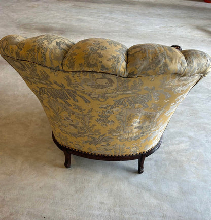 Customizable Louis XV Style Channel Back Bergere Armchair